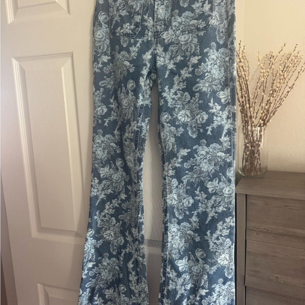 Gap x LoveShackFancy Blue Floral Denim Jeans